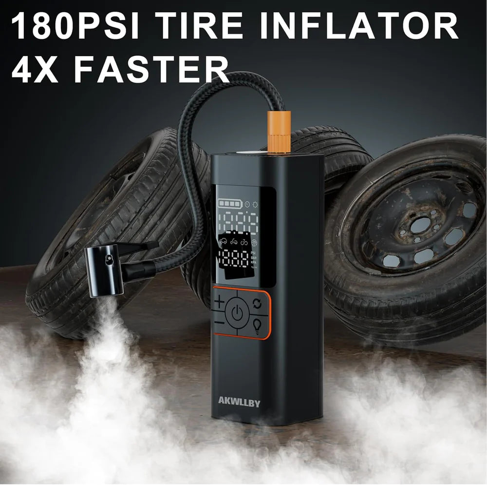 Cordless Tire Inflator – 180PSI Fast Air Pump